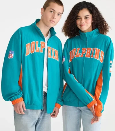 Miami Dolphins Full-Zip Blue Track Jacket