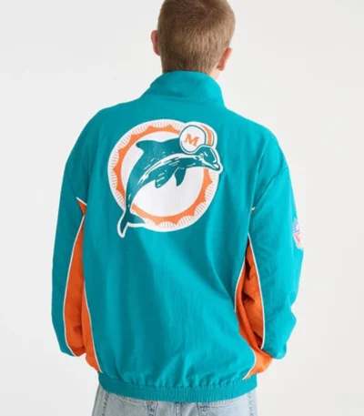 Miami Dolphins Full-Zip Blue Track Jacket