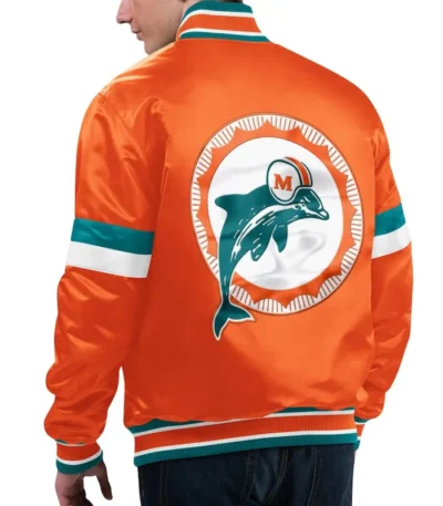 Miami Dolphins Gridiron Classics Home Game Orange Satin Jacket