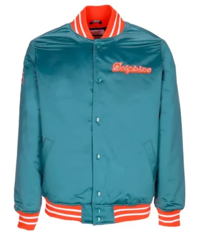 Miami Dolphins Heavyweight Satin Bomber Jacket