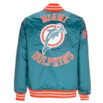 Miami Dolphins Heavyweight Satin Bomber Jacket