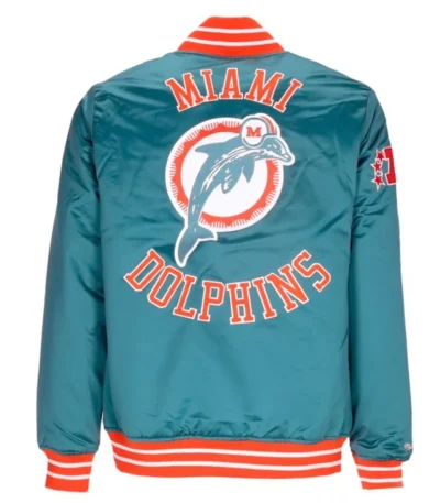 Miami Dolphins Heavyweight Satin Bomber Jacket