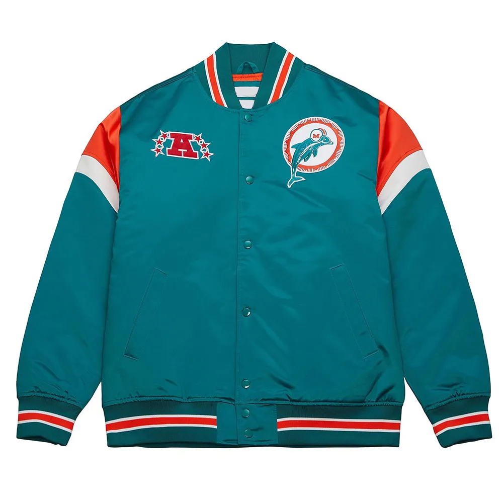 Miami Dolphins Heavyweight Satin Jacket Miami Dolphins Heavyweight Satin Jacket