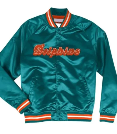 Miami Dolphins Lightweight Aqua Satin Jacket