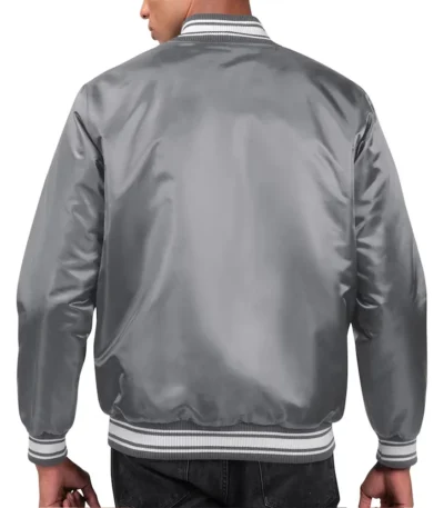 Miami Dolphins Locker Room Gray Satin Jacket