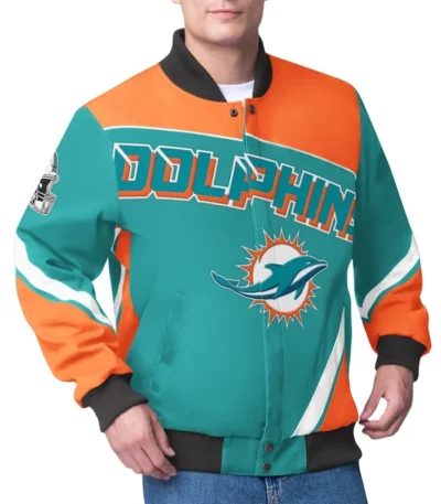 Miami Dolphins Maximum Racing Aqua Jacket