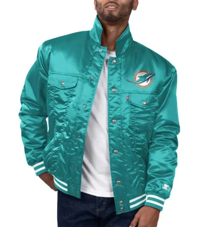 Miami Dolphins Silver Tab Trucker Jacket