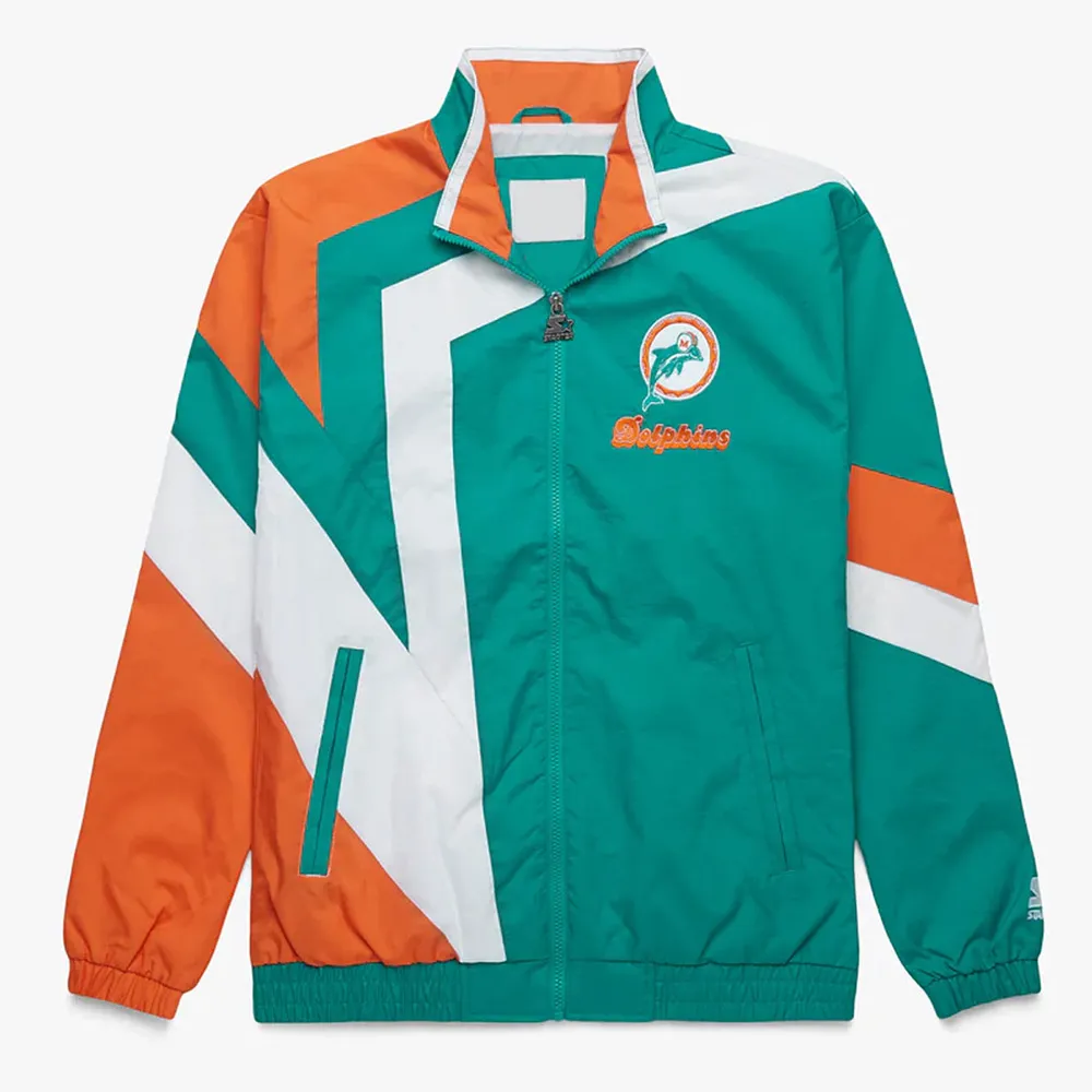 Miami Dolphins Star Windbreaker Jacket Miami Dolphins Star Windbreaker Jacket