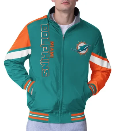 Miami Dolphins Strong Arm Aqua Full-Zip Jacket