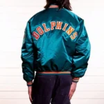Miami Dolphins Team Aqua Satin Jacket