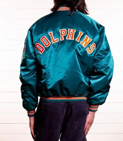 Miami Dolphins Team Aqua Satin Jacket