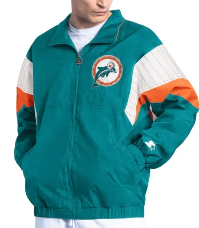Miami Dolphins Yard Line Aqua Full-Zip Jacket