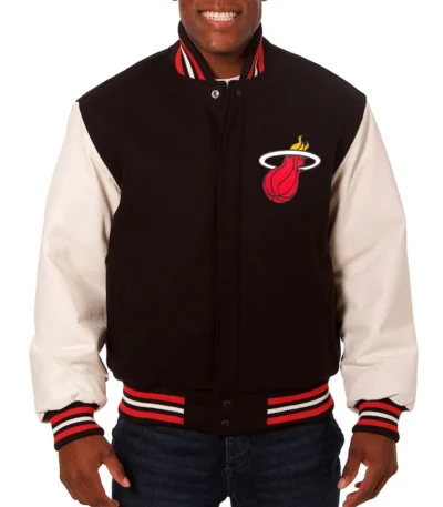 Miami Heat Black and White Varsity Jacket