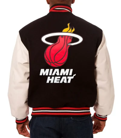 Miami Heat Black and White Varsity Jacket