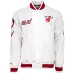 Miami Heat City Collection White Varsity Satin Jacket