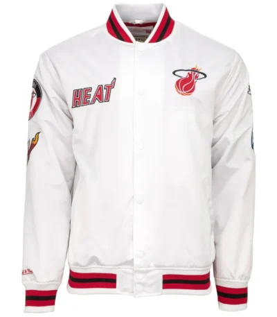 Miami Heat City Collection White Varsity Satin Jacket