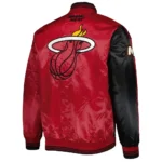 Miami Heat Fast Break Varsity Black/Red Satin Jacket