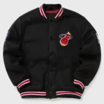 Miami Heat Hardwood Classics Black Varsity Wool Jacket