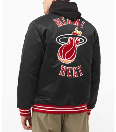 Miami Heat Heavyweight Black Satin Jacket