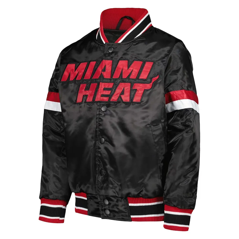 Miami Heat Home Game Black Satin Jacket Miami Heat Home Game Black Satin Jacket