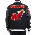 Miami Heat Mashup Logo Black Varsity Jacket