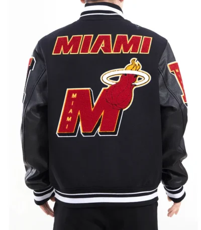 Miami Heat Mashup Logo Black Varsity Jacket