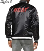 Miami Heat New Era Black Satin Jacket