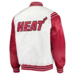 Miami Heat Renegade White/Red Varsity Satin Jacket