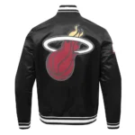 Miami Heat Script Tail Black Satin Jacket