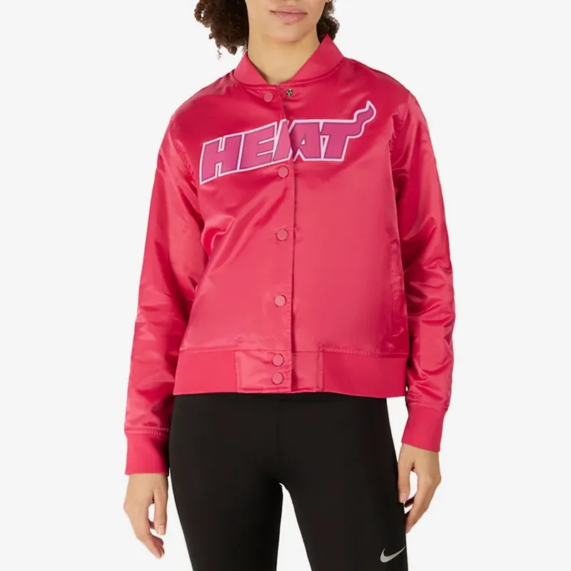 Miami Heat Triple Pink Satin Jacket Miami Heat Triple Pink Satin Jacket