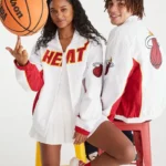 Miami Heat White Full-Zip Track Jacket
