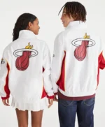 Miami Heat White Full-Zip Track Jacket