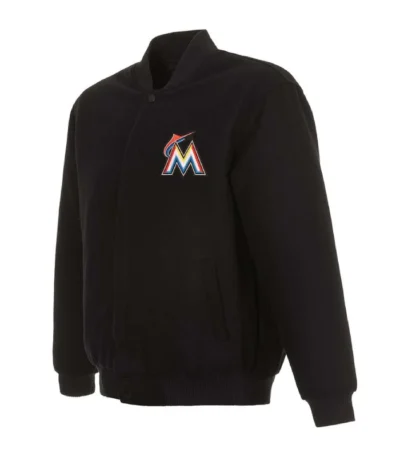 Miami Marlins Black Varsity Wool Jacket