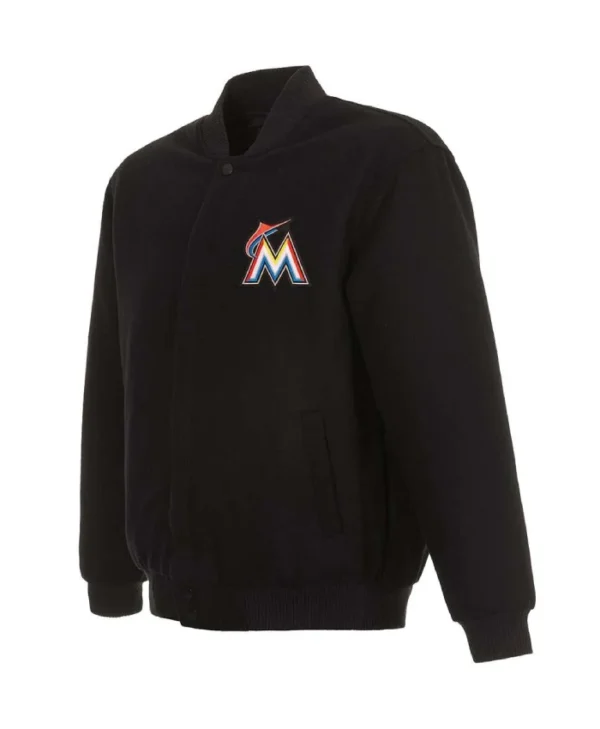 Miami Marlins Black Varsity Wool Jacket