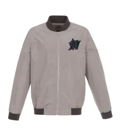 Miami Marlins Bomber Lightweight Nylon Jacket