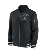 Miami Marlins Collection Dugout Black Bomber Jacket