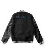Miami Marlins Varsity Black Wool/Leather Jacket