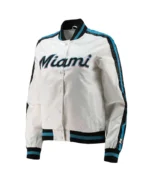 Miami Marlins Hometown White Varsity Satin Jacket