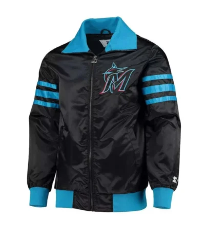 Miami Marlins The Captain II Black Satin Jacket