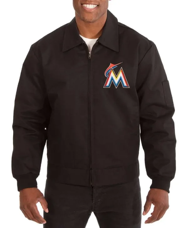Miami Marlins Workwear Black Jacket