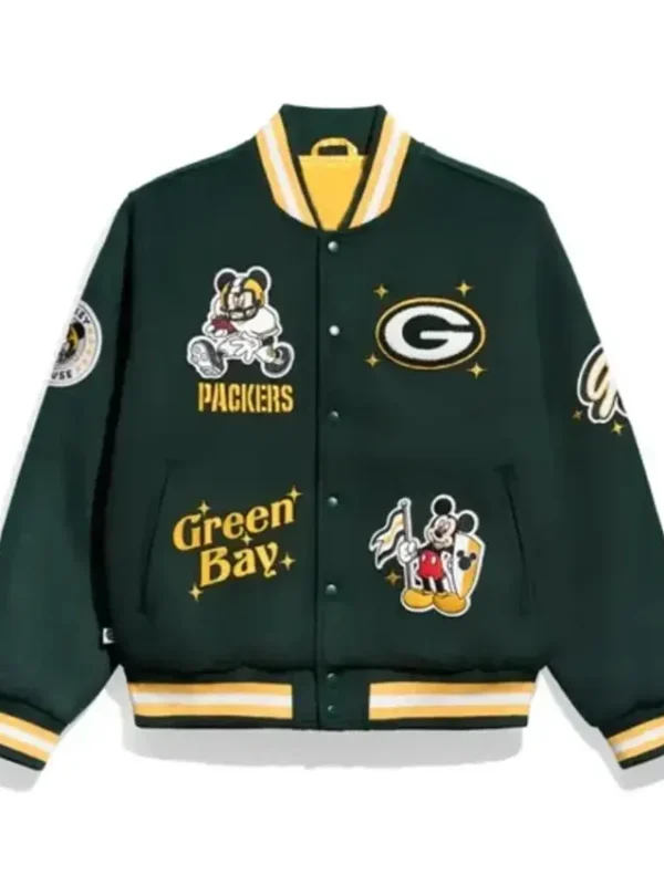 Mickey Mouse x Green Bay Packers Varsity Jacket