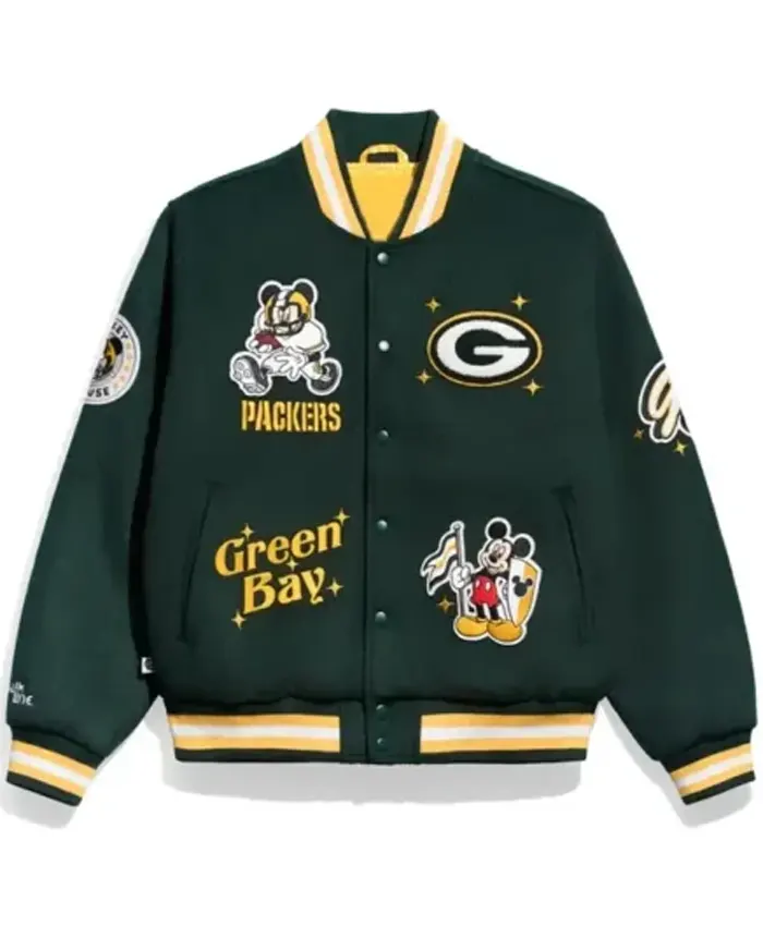 Mickey Mouse x Green Bay Packers Varsity Jacket Mickey Mouse x Green Bay Packers Varsity Jacket