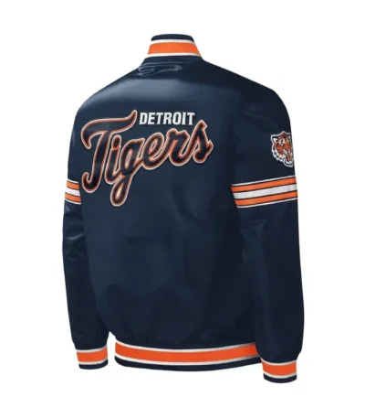 Detroit Tigers Midfield Varsity Navy Satin Jacket