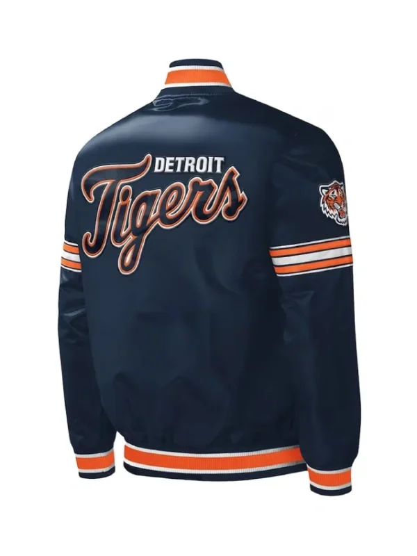 Detroit Tigers Midfield Varsity Navy Satin Jacket