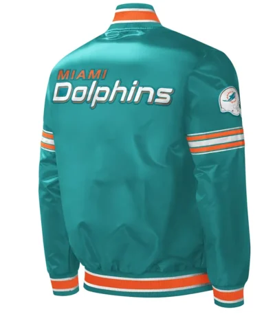 Midfield Miami Dolphins Aqua Varsity Satin Jacket