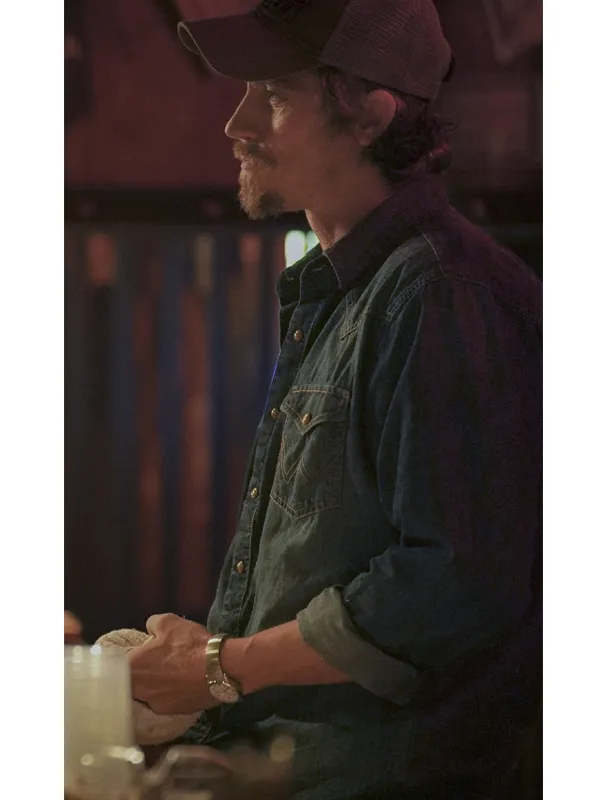 Mitch Keller Tulsa King Blue Denim Jacket Mitch Keller Tulsa King Blue Denim Jacket