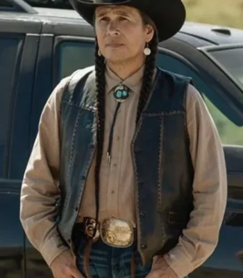 Mo Yellowstone Chief Thomas Rainwater Brown Leather Vest