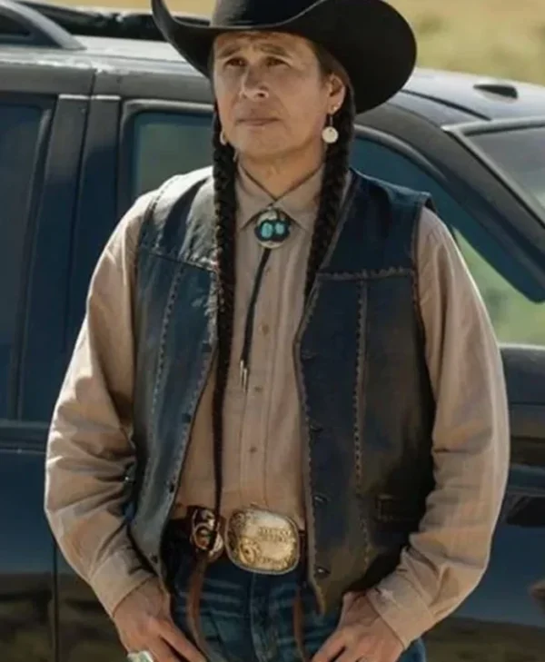 Mo Yellowstone Chief Thomas Rainwater Brown Leather Vest