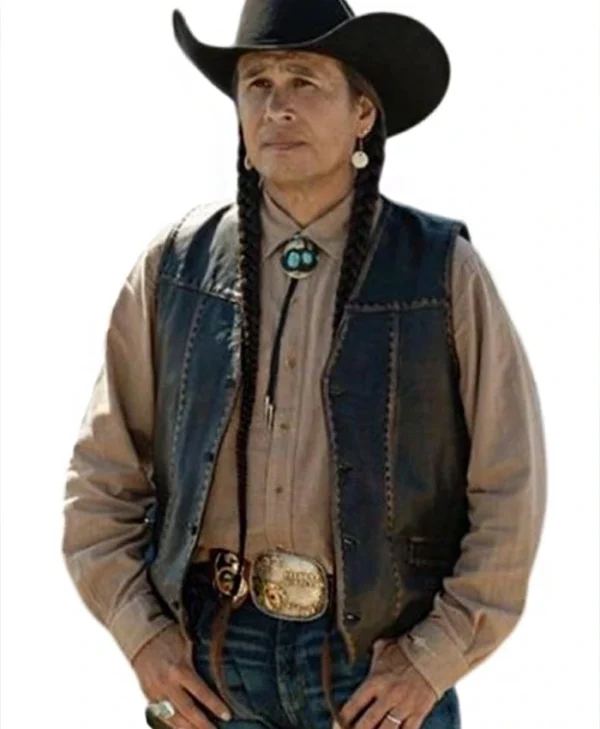Mo Yellowstone Chief Thomas Rainwater Brown Leather Vest