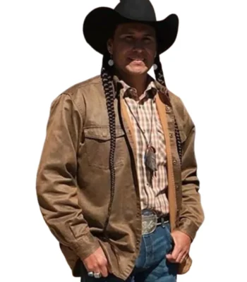 Moses Brings Plenty Yellowstone S04 Brown Cotton Jacket